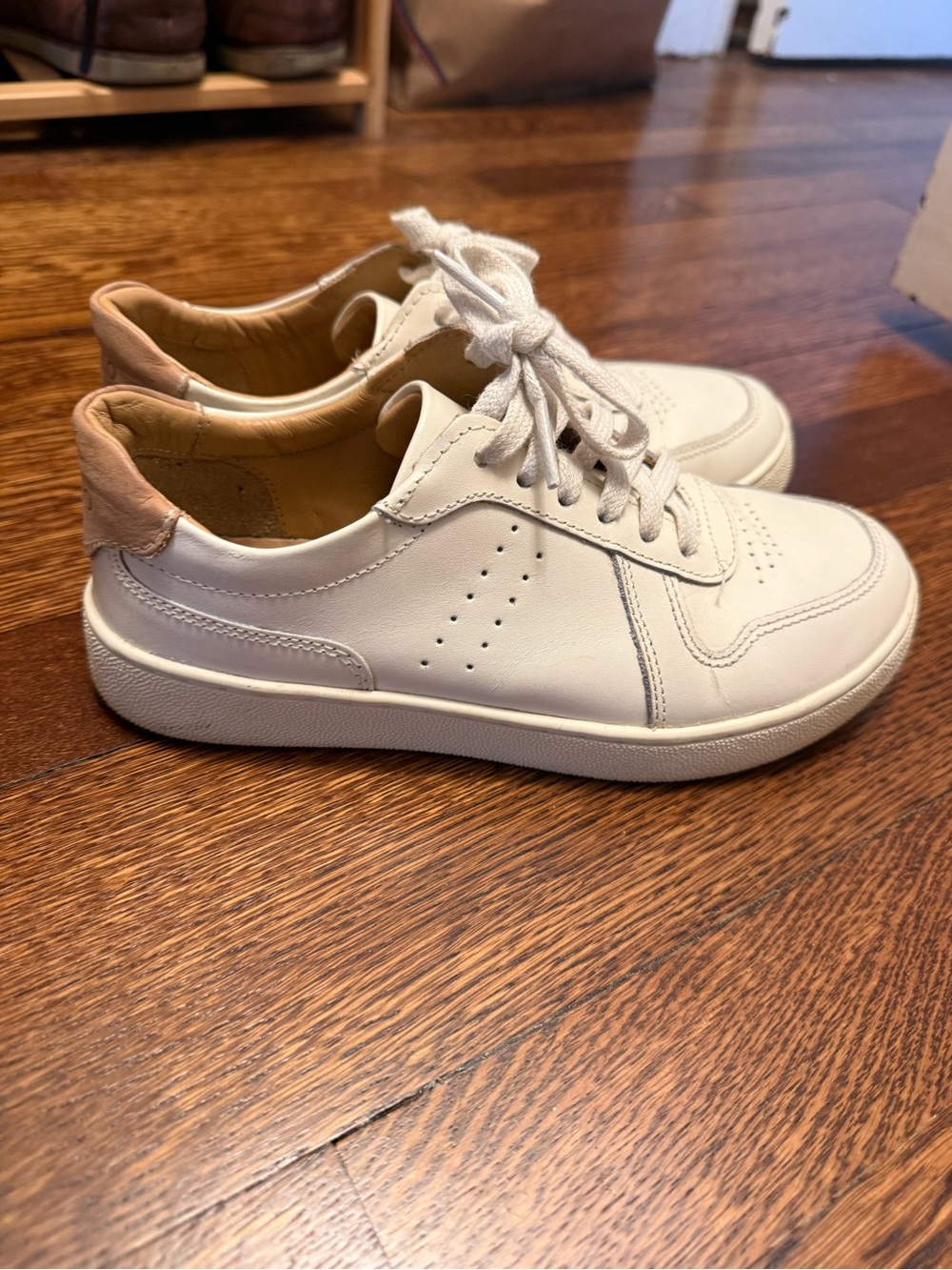 Nisolo Bria Go-To Court Sneaker in White Leather